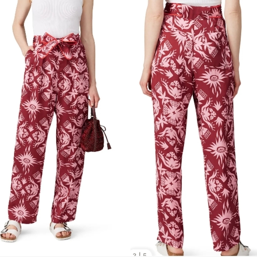 Scotch & Soda Floral Pants Womens Medium Pink Red Pants Sparkle 2